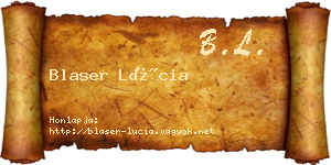 Blaser Lúcia névjegykártya